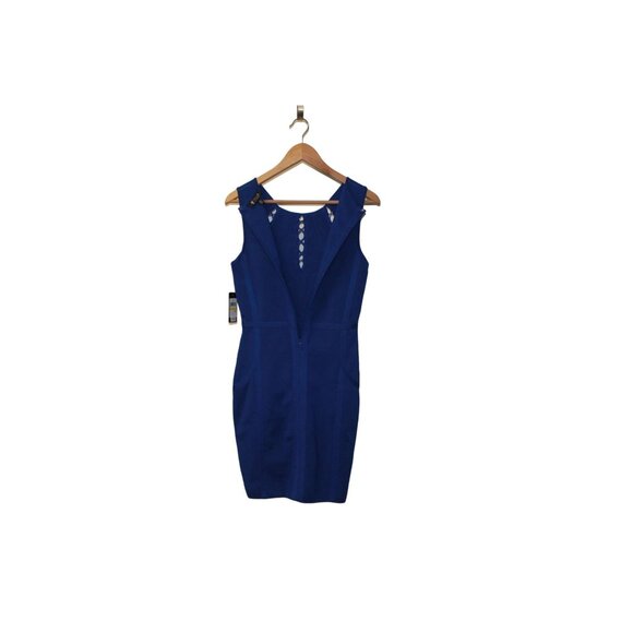 Guess Womens Sleeveless Blue Size M Bodycon Cocktail Bandage Dress Unique LaceUp - Picture 5 of 15